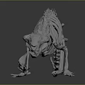 Detailed Small Animal Skeleton With Long Tail On Gray Reflective Surface