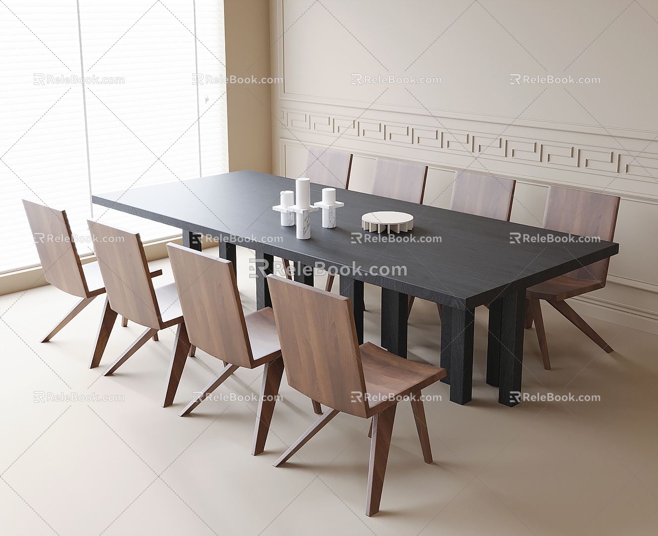 Modern Dining Table and Chair Combination Dining Chair Dining Table Tea Table and Chair model