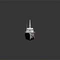 White Patrol Yacht Design With Navigation Equipment And Red Sign