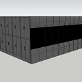 Modern Black Display Shelves With Multiple Doors And LED Lighting In Commercial Space