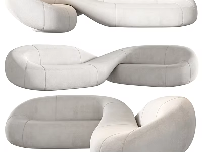Unique Shaped Sofa Modern Design For Living Room Interior With Comfortable Soft Fabric 3d model