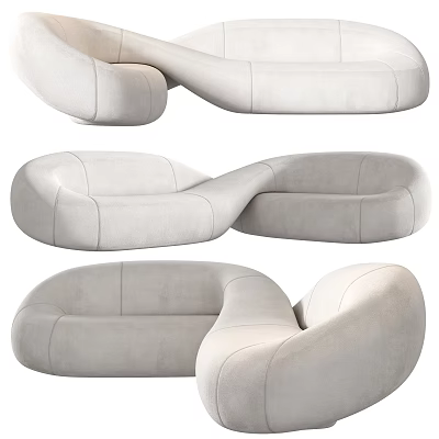 Unique Shaped Sofa Modern Design For Living Room Interior With Comfortable Soft Fabric 3d model