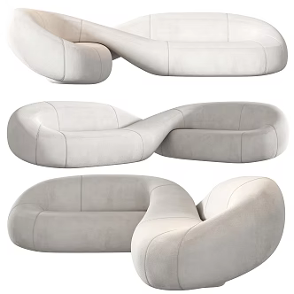 Modern shaped sofa 3d model