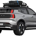 Volvo SUV Showcasing Roof Rack And Luggage With Modern Style