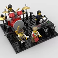 Building Blocks Band Figure Set With Drummer Guitarist Keyboardist And Musical Instruments