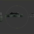 Futuristic Sci-Fi Weapon Components With Circular Star shaped Modules And Rectangular Tech Cases 3d model