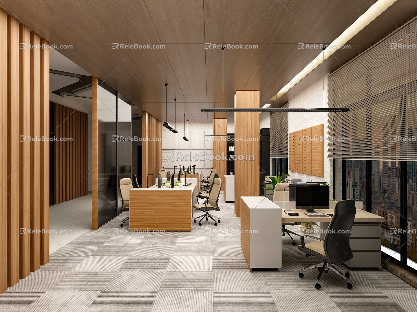 Modern Public Office Area Structure Room 3d model