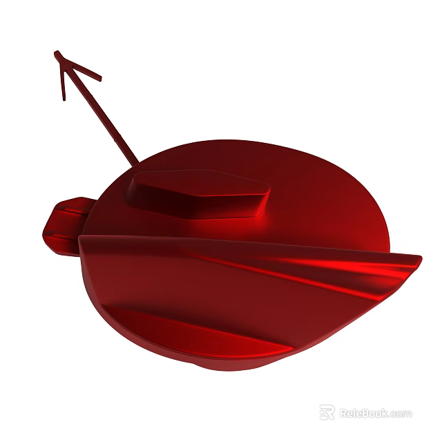 Red Model Boat Toy With Arrow And Smooth Curved Design Structure 3d model