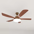 Modern Ceiling Chandelier With Wooden Blades And White Light Fixture For Home Interior