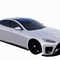 White Modern Sedan With Sleek Body Design And Black Wheels