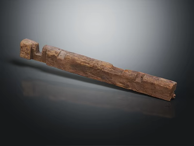 Handcrafted Wooden Carved Decorative Piece With Stone Texture And Intricate Details 3d model