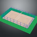 Outdoor Beach Volleyball Living Supplies With Blue Fence Green Turf And Net