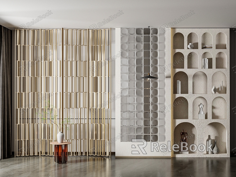 Decorative cabinet partition model