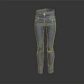 Blue Slim Fit Pants With White Stitching Detail For Fashionable Look