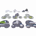 Stone combination Stone sketch Courtyard landscape stone 3d model