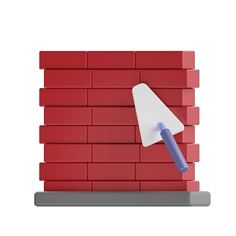 Wall masonry wall construction scene cartoon wall 3d model