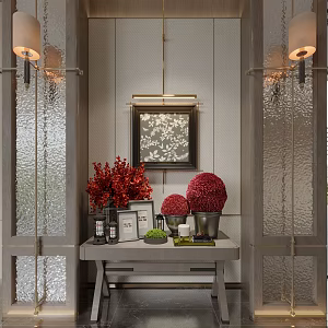Modern Hotel End View Desk 3d model