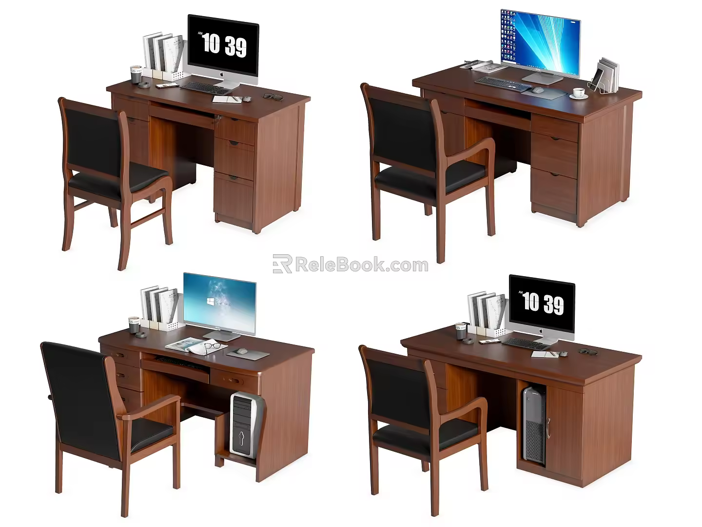 Modern Party and Government Organs and Units Office Tables and Chairs Writing Tables and Chairs Computer Tables and Chairs Staff Tables and Chairs Solid Wood Tables and Chairs Combination 3d model