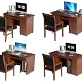 Modern Party and Government Organs and Units Office Tables and Chairs Writing Tables and Chairs Computer Tables and Chairs Staff Tables and Chairs Solid Wood Tables and Chairs Combination 3d model