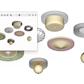 Middle Cream Ceiling Lamp 3d model