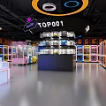 Amusement Park Themed Store With Neon Lights And Dolls 3d model