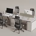 15 Office Desk Modern Card Position Office Desk Position 3d model