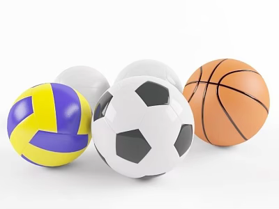 Sports Equipment Including Volleyball Soccer Ball And Basketball For Training And Recreation 3d model