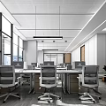 Modern open office area 3d model