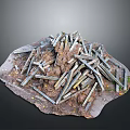 Modern Construction Debris Scene With Scattered Metal Bars And Dirt Mound