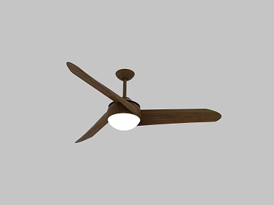 Modern Ceiling Fan With Wooden Blades And White Light For Home Decoration 3d model