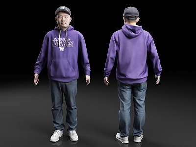 Man with Hat Realistic Male Character Young Male 3d model