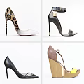 Stylish Women High Heels Featuring Leopard Print Black Stiletto And Wedge Designs