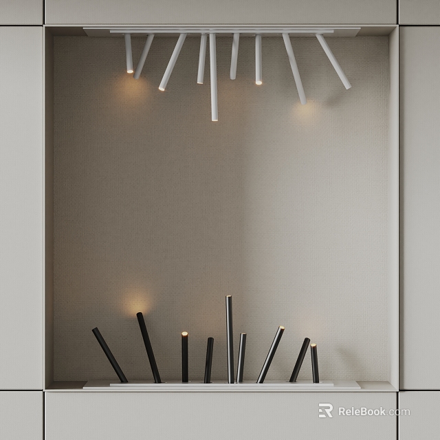 Contemporary Downlights And Spotlights With Black White Design For Home Interior Lighting 3d model 