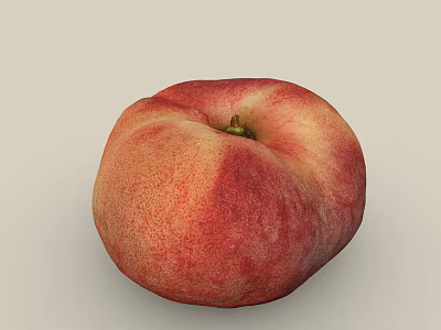Fresh Ripe Peach With Red And Yellow Skin Smooth Surface Single Juicy Fruit 3d model