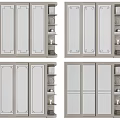 Modern Classic Wardrobe With Mirror Doors Carved Panels And Side Shelves Design