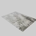 Modern Gray and White Square Carpet With Abstract Textured Artistic Design