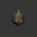 Hand Carved Ceramic Vessel With Intricate Floral Patterns And Dual Handles