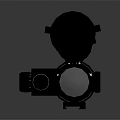 Black Telescope With Cylindrical Design And Reflective Surface On Gray Background