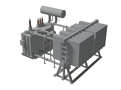 Industrial Equipment System With Large Tank Pipes Ladder And Modular Units 3d model