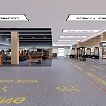 Lee James Fitness Center Spacious Interior With Modern Fitness Equipment And Floor Markings