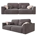 Modern Gray Fabric Two Seater Sofa With Light And Dark Pillows 3d model