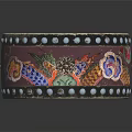 Traditional Musical Drum With Artistic Painted Patterns And Decorative Beaded Accents