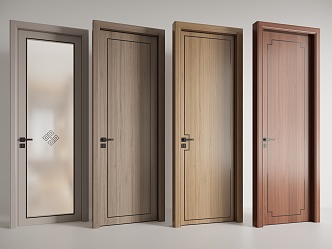 New Chinese style single door 3d model