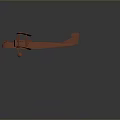 Light Gray Biplane Model in 3D Rendering with Dark Gradient Background