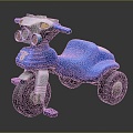 Modern toy car tricycle 3d model