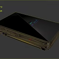 Modern Black Computer Gaming Console With Sleek Design And LED Light Indicators 3d model