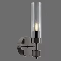 Modern Brass Wall Lamp With Cylindrical Transparent Glass Shade And Sleek Design