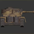 Detailed Military Tank Model With Camouflage Paint Number 211 Cannon And Tracks Design