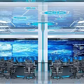 Control room of command center 3d model
