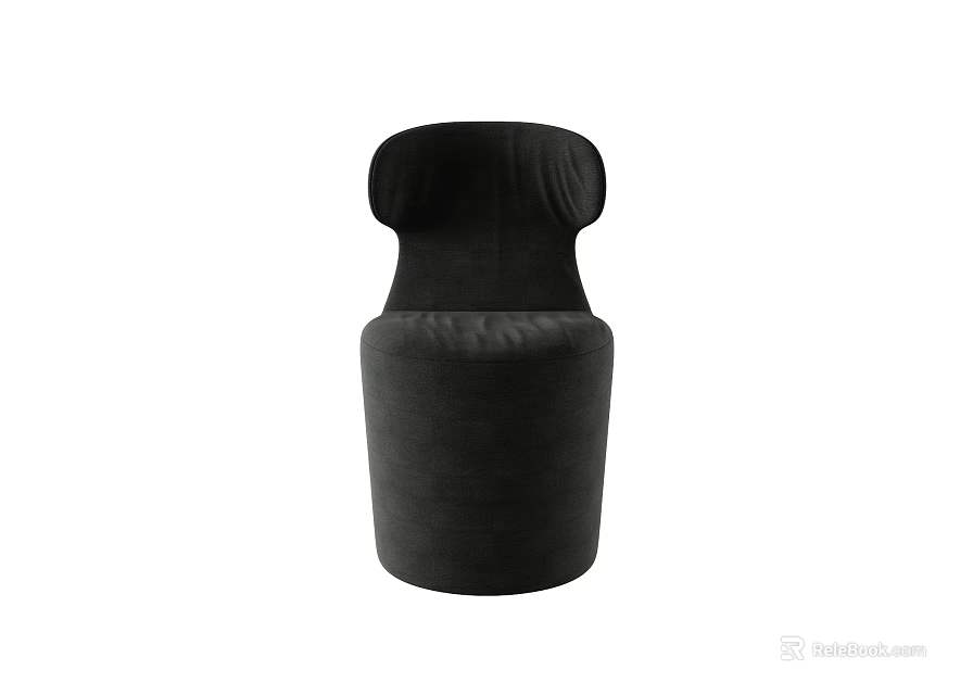 Black Velvet Single Sofa With Modern Stylish Design For Comfortable Living Room Decor 3d model 
